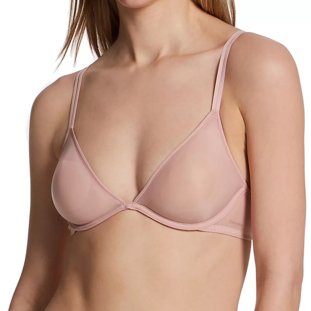 Calvin Klein   Marquisette Unlined Plunge Bra Subdued